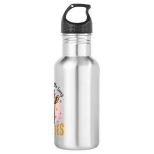Girl Who Loves Giraffes Vintage Engraving Design_1 532 Ml Water Bottle
