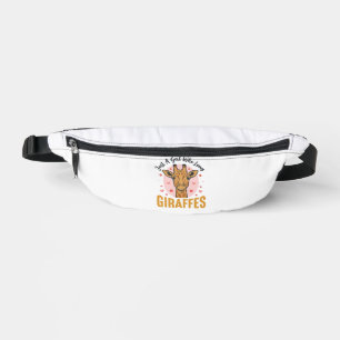 Girl Who Loves Giraffes Vintage Engraving Design_1 Bum Bags