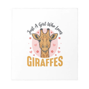 Girl Who Loves Giraffes Vintage Engraving Design_1 Notepad