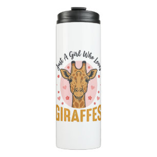 Girl Who Loves Giraffes Vintage Engraving Design_1 Thermal Tumbler