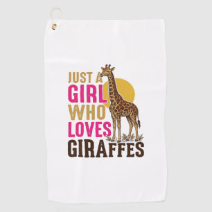 Girl Who Loves Giraffes Vintage Giraffe Shirt Desi Golf Towel