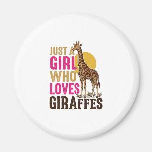 Girl Who Loves Giraffes Vintage Giraffe Shirt Desi Magnet