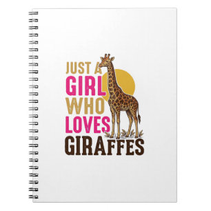 Girl Who Loves Giraffes Vintage Giraffe Shirt Desi Notebook