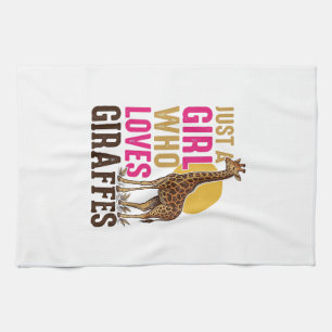 Girl Who Loves Giraffes Vintage Giraffe Shirt Desi Tea Towel