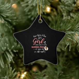 Girl Who Loves Guinea Pigs Funny Guinea Pig Lover Ceramic Ornament