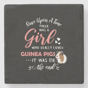 Girl Who Loves Guinea Pigs Funny Guinea Pig Lover Stone Coaster