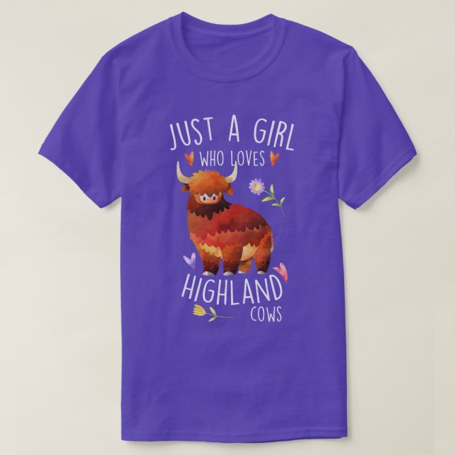 Girl Who Loves Highland Cows 1 T-Shirt (Design Front)