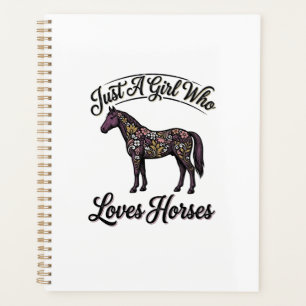 Girl Who Loves Horses Vintage Floral Horse Design Planner