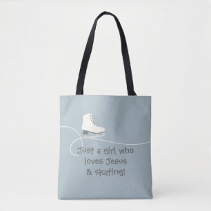 Girl who loves Jesus & skating Tote Bag