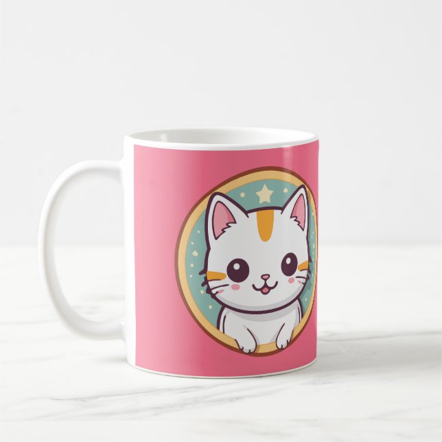 Girl Who Loves Kittens Birthday Party Coffee Mug (Left)