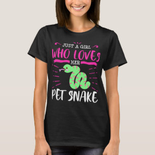 Girl Who Loves Snakes Owner Lover Funny Women Teen T-Shirt