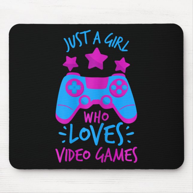 Girl Who Loves Video Games Game T Shirts For Girls Mouse Pad (Front)