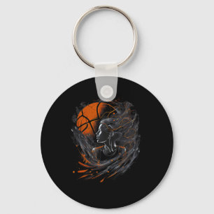 Girl Who Plays Bysketbyll Graphic For Women And Gi Key Ring