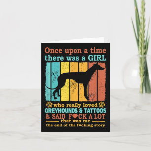Girl Who Really Loved Greyhound &amp; Tattoos Grey Card