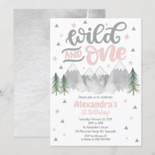 Girl Wild One 1st Birthday Invitation