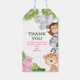 Girl Wild ONE Safari 1st First Birthday Gift Tag