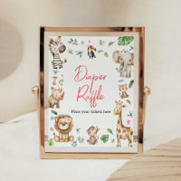 Girl Wild One Safari Baby Shower Diaper Raffle