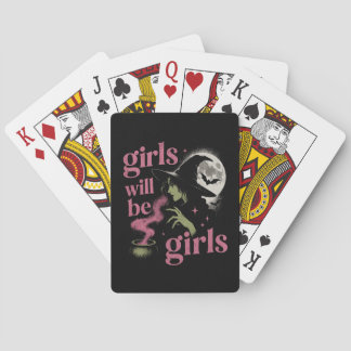 Girl Will Be Girls Female Witch Funny Feminist Playing Cards