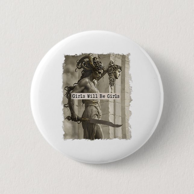 Girl Will Be Girls Medusa Tank Top_1  6 Cm Round Badge (Front)