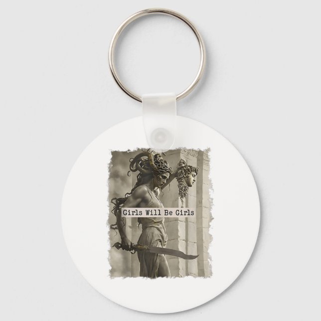 Girl Will Be Girls Medusa Tank Top_1  Key Ring (Front)