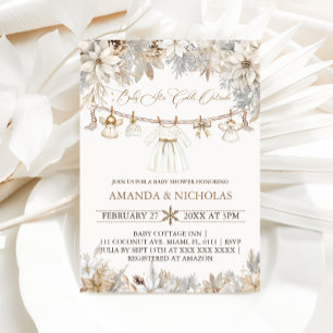Girl Winter Baby It's Cold Outside Baby Shower Invitation
