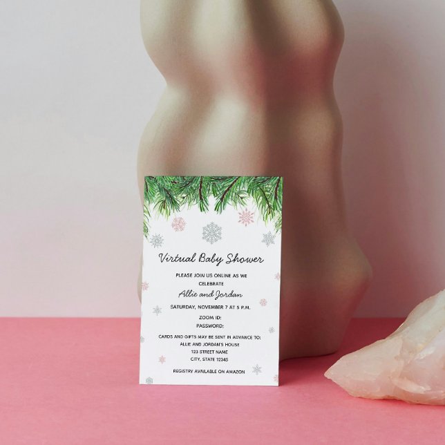 Girl Winter Baby Shower Invitation (Creator Uploaded)