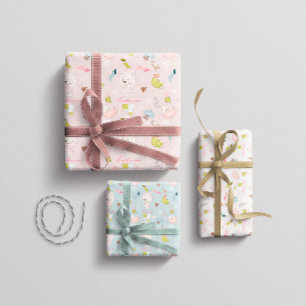 Girl Winter Bear Christmas Wrapping Paper Sheet