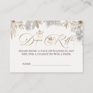 Girl Winter Diaper Raffle Baby Baby Shower Enclosure Card