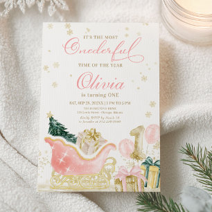 Girl Winter Onederland Birthday Invite