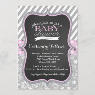 Girl Winter Wonderland Snowflake Invitation
