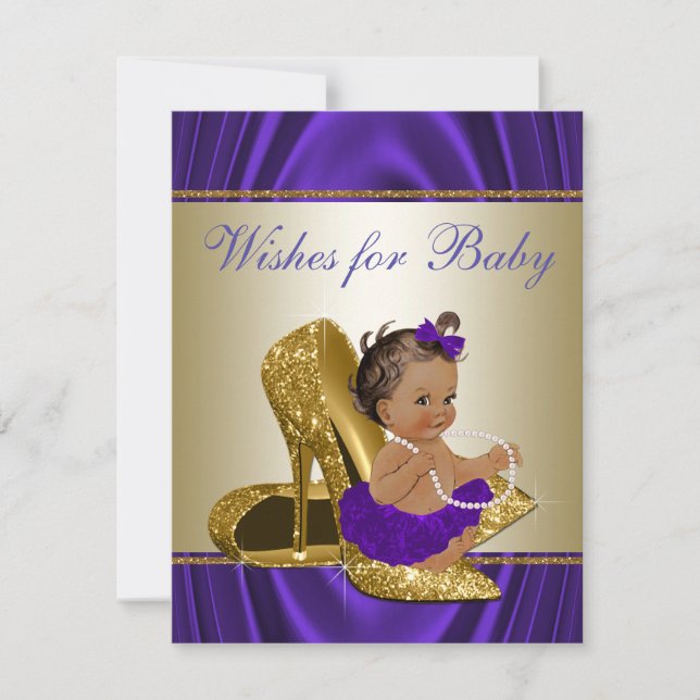 Girl Wishes for Baby Girls Purple Baby Shower Game (Front)