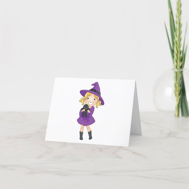 Girl Witch With A Voodoo Doll Thank You Card (Creator Uploaded)