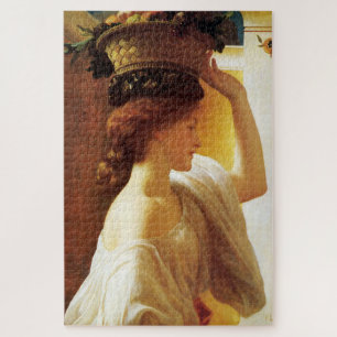 Girl With a Basket of Fruit (by Frederic Leighton) Jigsaw Puzzle