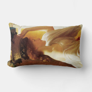 Girl With a Basket of Fruit (by Frederic Leighton) Lumbar Cushion