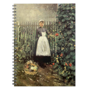 Girl With a Basket of Vegetables in a Garden Notebook