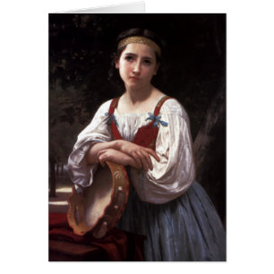 Girl with a Basque Drum by Bouguereau Card
