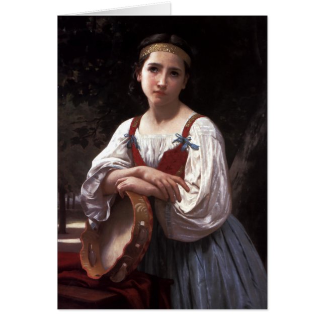 Girl with a Basque Drum by Bouguereau Card (Front)