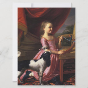 Girl with a Bird and a Dog (John Singleton Copley) Card