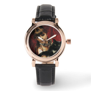 Girl With a Black Cat in Her Arms Watch