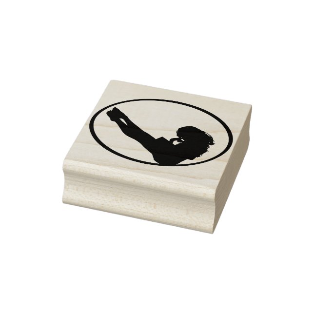 Girl with a book rubber stamp (Stamp)