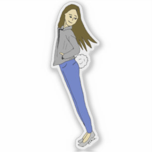 girl with a bunny tail    