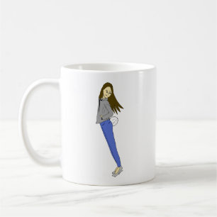 girl with a bunny tail coffee mug