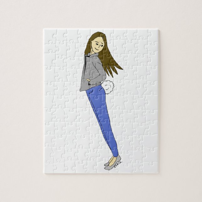 girl with a bunny tail jigsaw puzzle (Vertical)