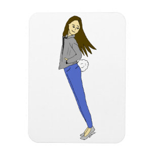 girl with a bunny tail magnet