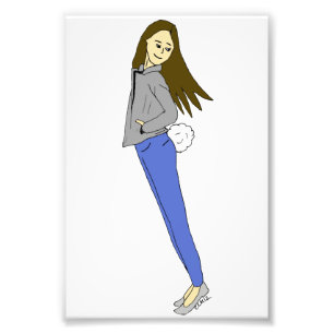girl with a bunny tail photo print