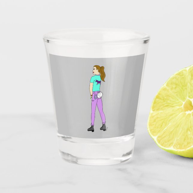 girl with a bunny tail   shot glass (Front)