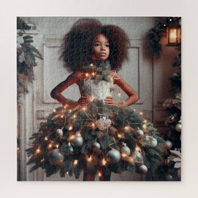Girl with a Christmas tree dress Jigsaw Puzzle (Vertical)