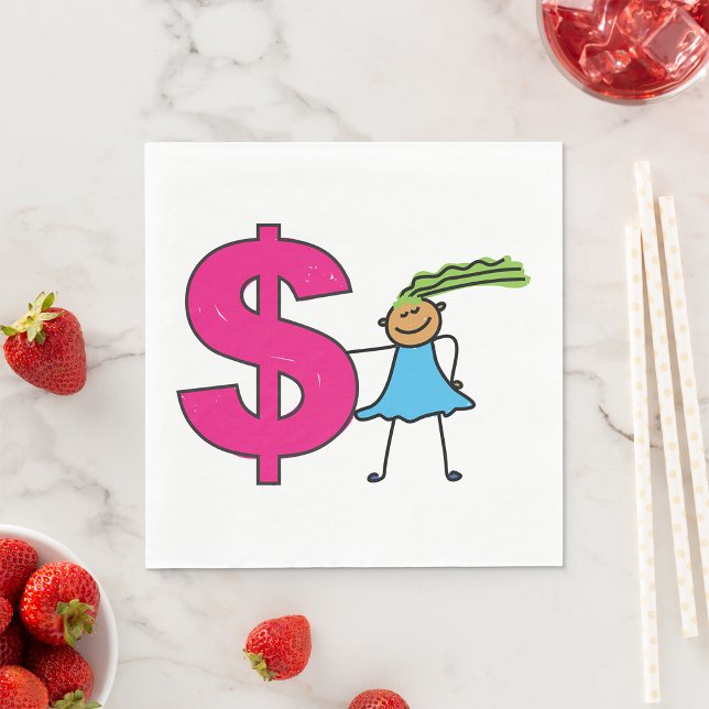 Girl With A Dollar Sign Napkin (Creator Uploaded)