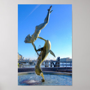 Girl with a Dolphin, London UK Poster