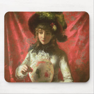 Girl with a Fan Mouse Pad